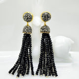 Bohemian Beaded Tassel Earrings Wedding Fringe Hanging Jewelry