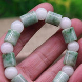 Natural Green A Jade Emerald Bead Bracelet Bangle