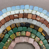 10mm Cube Natural Stone Space Beads DIY Jewelry Tiger Opal Quarzt
