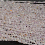 Natural Kunzite Faceted Rondelle Beads 4.2mm - Spots and Defects