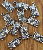 Retro Lucky Cat Charm Pendant Jewelry 60pcs 17x9mm Fast B42