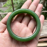 Zheru Hetian Jade Green Bracelet 54-64mm Princess Jewelry Gift