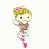 10pcs/lot Ballet Girl Hair Rhinestone Pendants