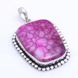 Solar Quartz Agate Pendant Silver Overlay 53mm