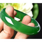 Zheru Natural Agate Chalcedony Ice Green 54-64mm Bracelet Princess Jewelry