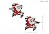 Sunnylink Red Father Christmas Cufflinks for Shirt