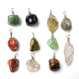 Purple Fluorite Irregular Pendant Natural Stone Jewelry Lot