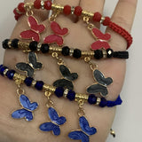 12 Pcs Pearlescent Butterfly Charm Bracelet Lucky Adjustable Bracelets