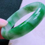 Zheru Jewelry Natural Burmese Emerald Green Two-color 54mm-64mm Bracelet