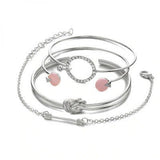 4 PCs Silver Plated Single Metal Multibracciale Anniversary 99 S0462
