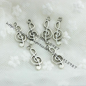100pcs Antique Alloy Music Note Charms Jewelry Findings