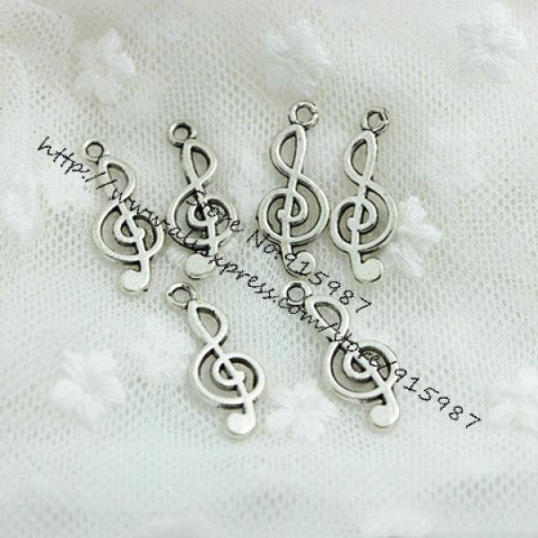 100pcs Antique Alloy Music Note Charms Jewelry Findings