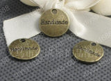 200 pcs Antique Bronze Plated 14MM Plates Charms Pendants
