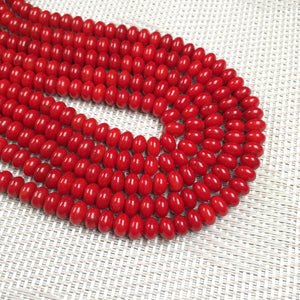 Natural Coral Bead Abacus Shape Hole Beads for Jewelry Making