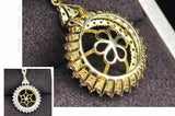 925 Silver Sun Flower Pendant with Pearls and Yellow Zircon