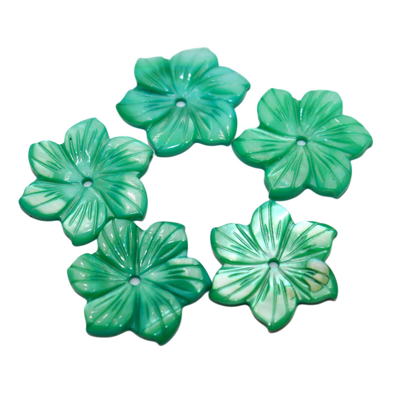 10pcs/Lot 20MM Natural Pearl Oyster Shell Carved Flower Mother Beads