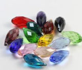 Faceted Glass Teardrop Crystal Pendant Charm DIY Beads 12mm*25mm