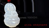 Agate Jade GuanYin Buddha Pendant + Rope Necklace