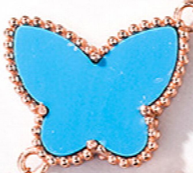 925 Silver Chain Bracelet Red Shell Butterfly For Women