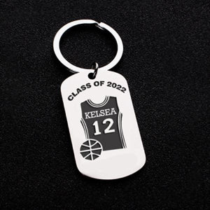 Personalized Graduation Keychain for Basketball Player
