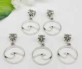 100Pcs Tibetan Wave Charms Dangle Beads for Bracelet 34x20mm