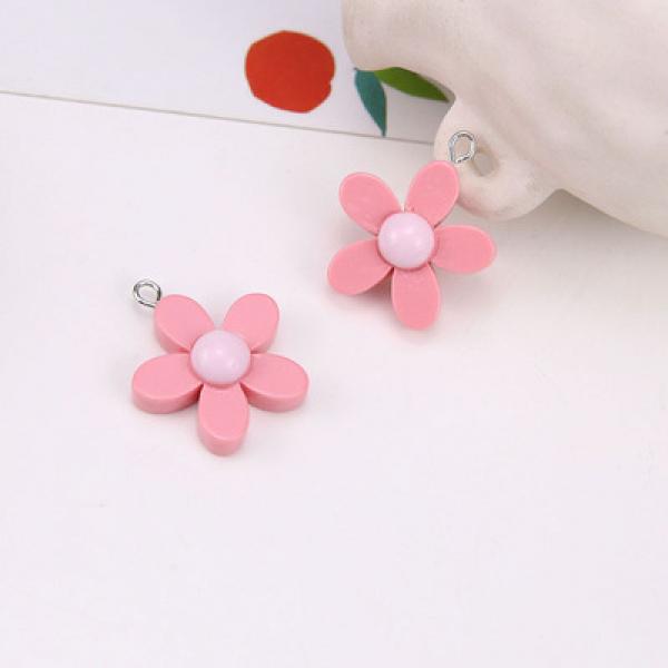 Spring Flowers Charms Resin Acrylic DIY Pendants