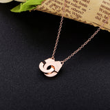 925 Silver Handcuff Long Chain Necklace For Women Christmas Gift French Punk
