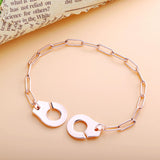 925 Silver Handcuff Link Bracelet for Women Gift