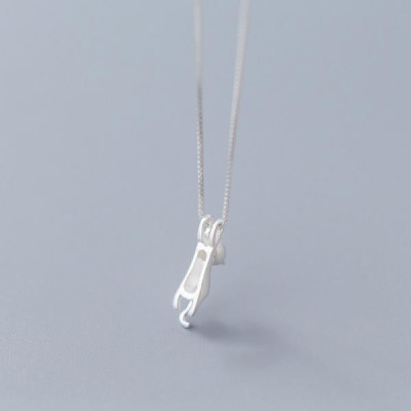 S925 Sterling Silver Scrub Cat Pendant Necklace