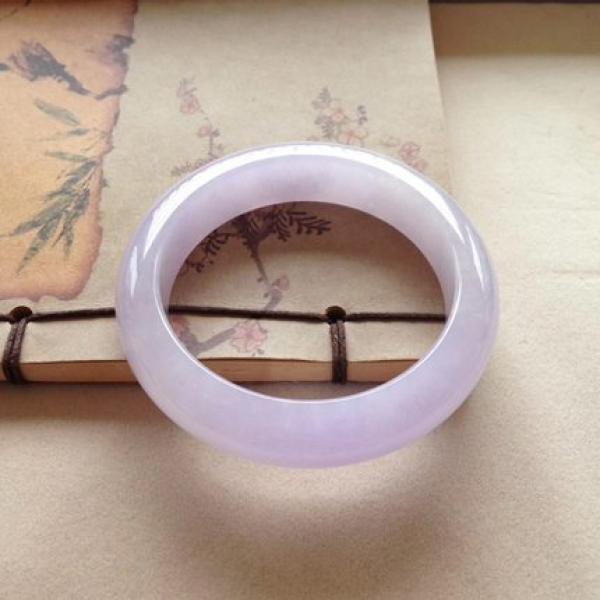 Cert. Pure Myanmar Jade A-Class 54-62mm Light Purple Bracelet
