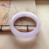 Cert. Pure Myanmar Jade A-Class 54-62mm Light Purple Bracelet