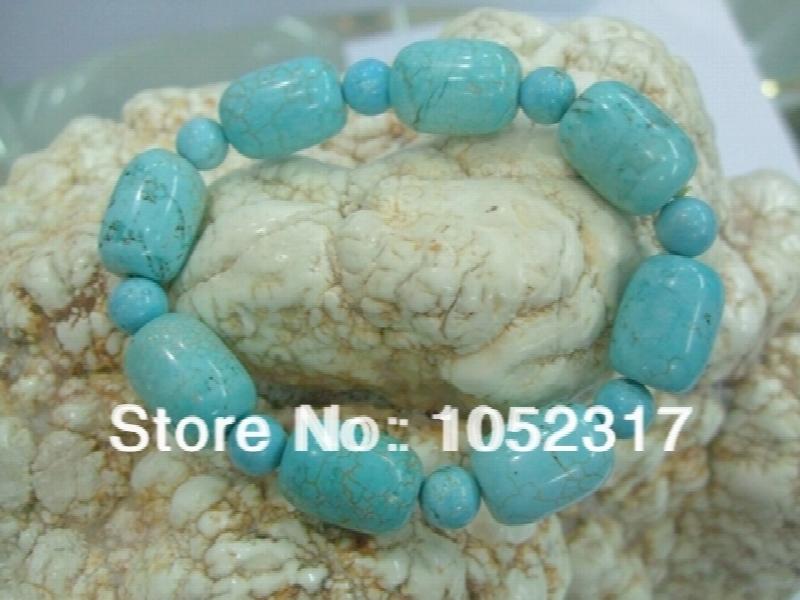 6pcs Howlite Bead Cylindric Bracelet Elastic Unisex Gift