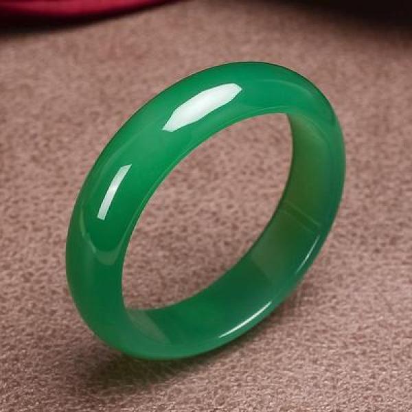 Zheru Natural Green Agate Chalcedony 54-64mm Bracelet Princess Jewelry