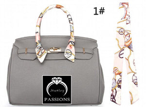 Lady Rayon Twill Scarf Bags Handle Printed Scarf Silk Long Scarf
