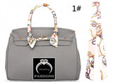 Lady Rayon Twill Scarf Bags Handle Printed Scarf Silk Long Scarf