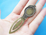 20pcs Antique Silver/Bronze Bookmark Base 20mm Pendant Tray Bezel Charm