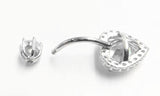 Crystal Heart 925 Silver Belly Piercing Navel Jewelry for Women