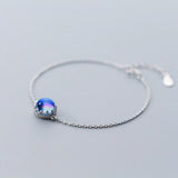 Adjustable Zircon Pendants Bracelet -925 Sterling Silver
