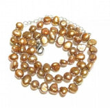 Real Pearl Baroque Necklace Pink Cultured 6-7mm Women Gift