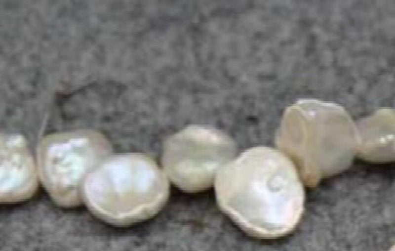 16Pcs Flat Flower Baroque Natural Freshwater Pearl Strand Bead Earring Charms