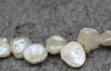 16Pcs Flat Flower Baroque Natural Freshwater Pearl Strand Bead Earring Charms