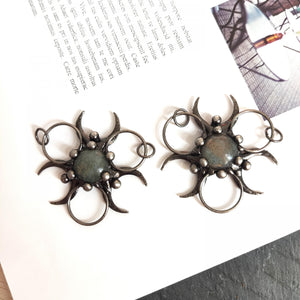 Labradorite Copper Moon Connector Charm for Necklace Making