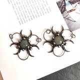 Labradorite Copper Moon Connector Charm for Necklace Making