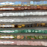 10mm Cube Natural Stone Space Beads DIY Jewelry Tiger Opal Quarzt