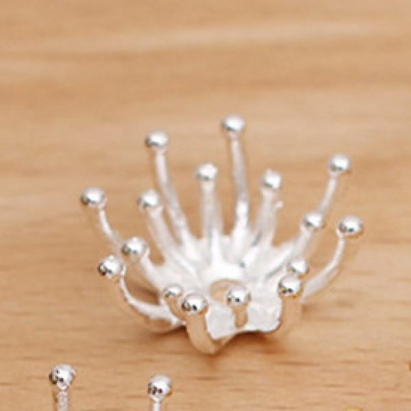 50 PCS 20mm Metal Alloy Bead Caps Gold/Silver Plated Charms DIY Findings