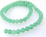 6MM Round Young Green Jade Gemstone Loose Beads 15'' Strand