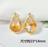 20pcs Water Drop Shape Flowers Resin/Copper Charms