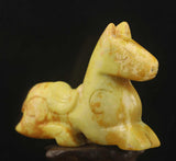 Hand Carved Natural Jade Horse Pendant