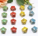 30 Porcelain Beads 15*15mm Star Shape Mixed Color DIY Jewelry Finding