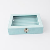 7 Slots Velvet Earring Storage Case Display Box Ring Organizer
